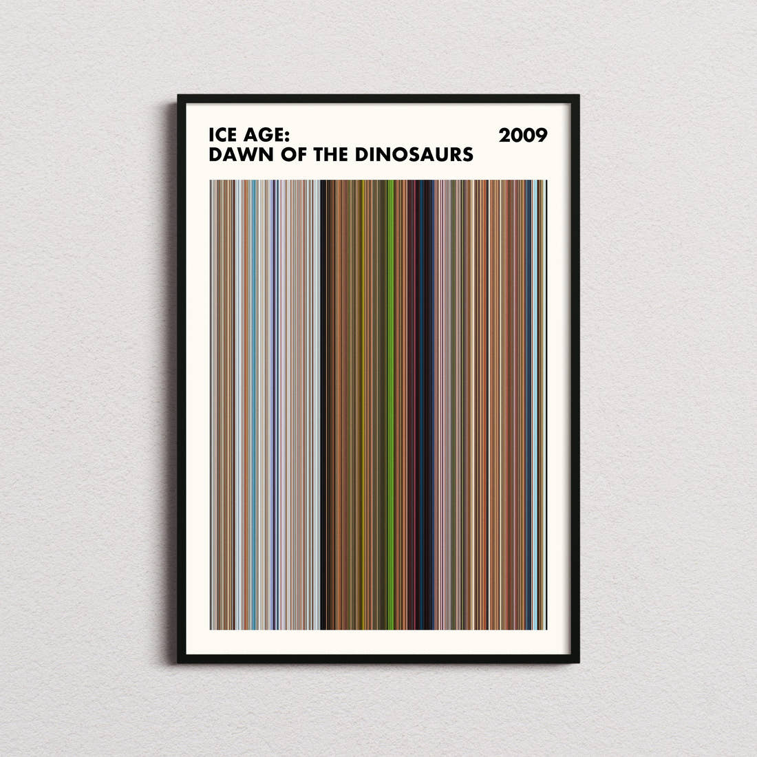 Ice Age: Dawn of the Dinosaurs Movie Barcode Poster - Simplified