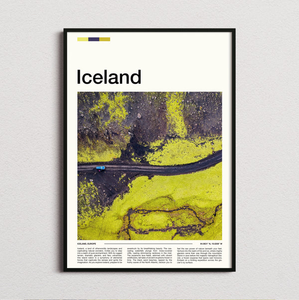 Iceland - Road Through Green Moss - Travel Print