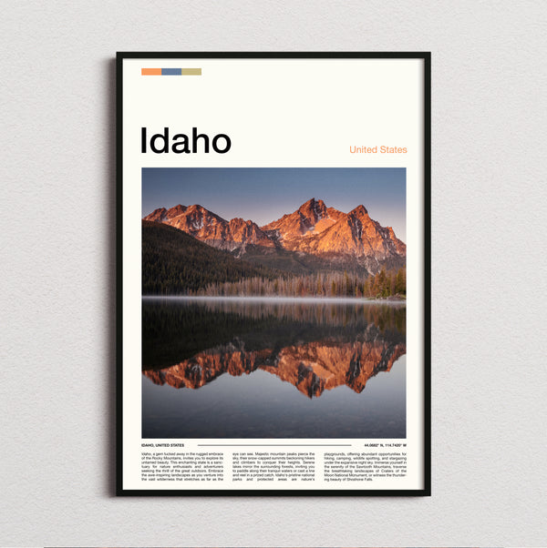 Idaho - Sawtooth Mountains Reflected - Travel Print
