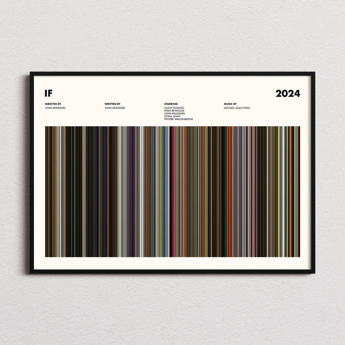 IF Movie Barcode Poster framed and photographed straight on
