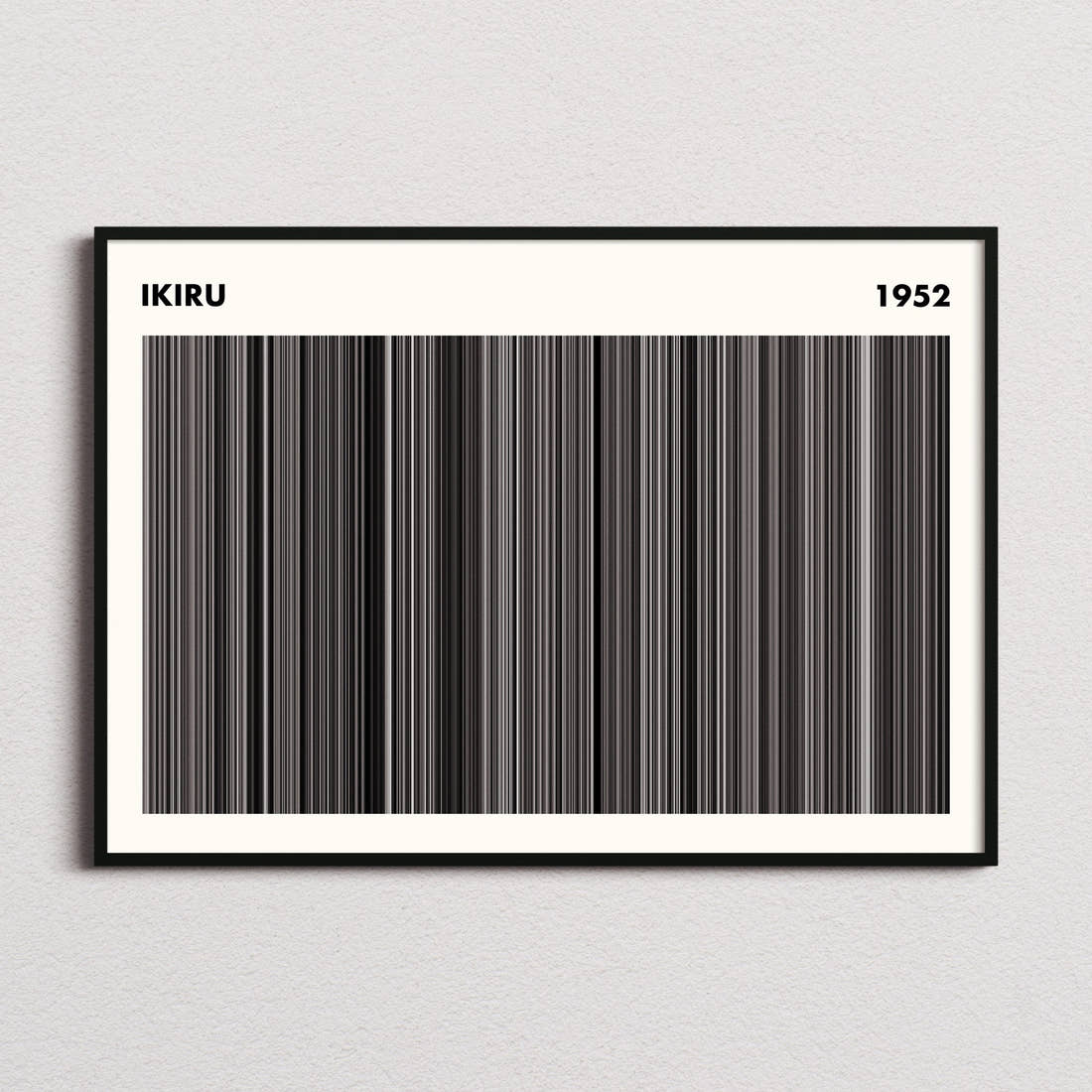 Ikiru Movie Barcode Poster - Simplified
