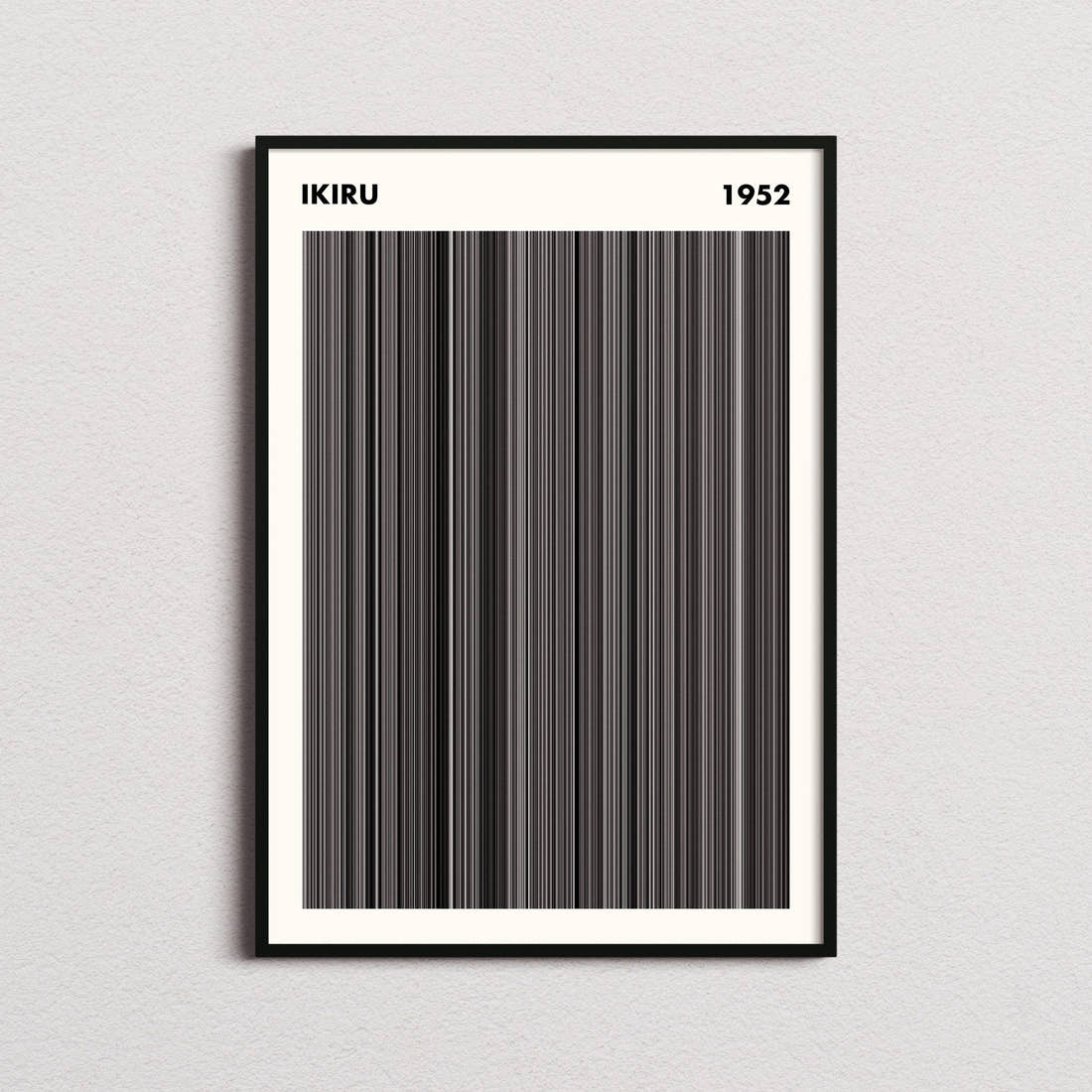 Ikiru Movie Barcode Poster - Simplified