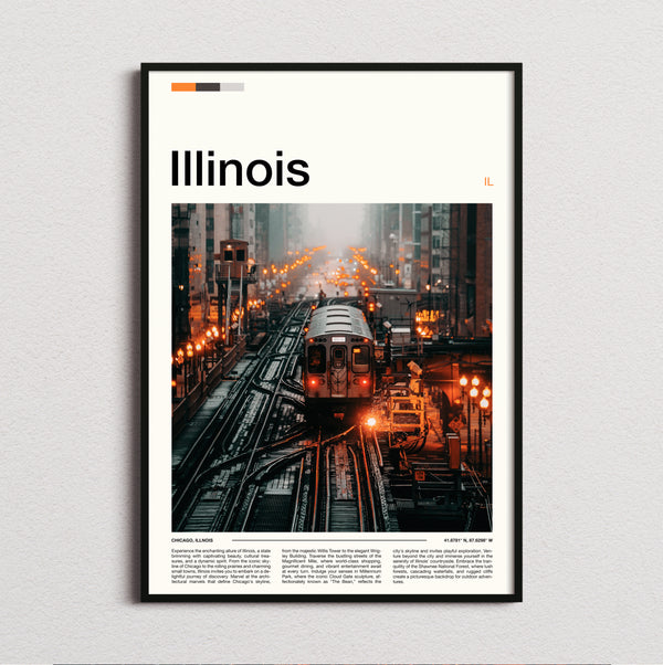 Illinois - Elevated L Train - Travel Print