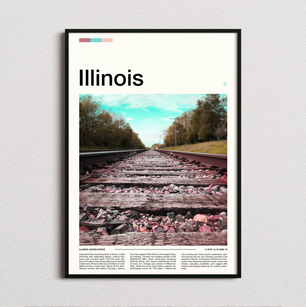 Illinois - Railway Tracks - Travel Print