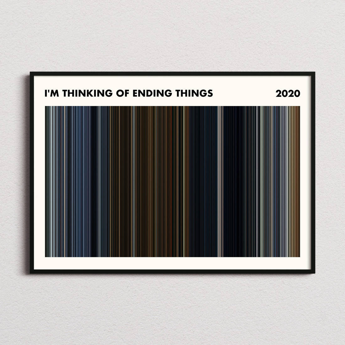 I'm Thinking of Ending Things Movie Barcode Poster - Simplified