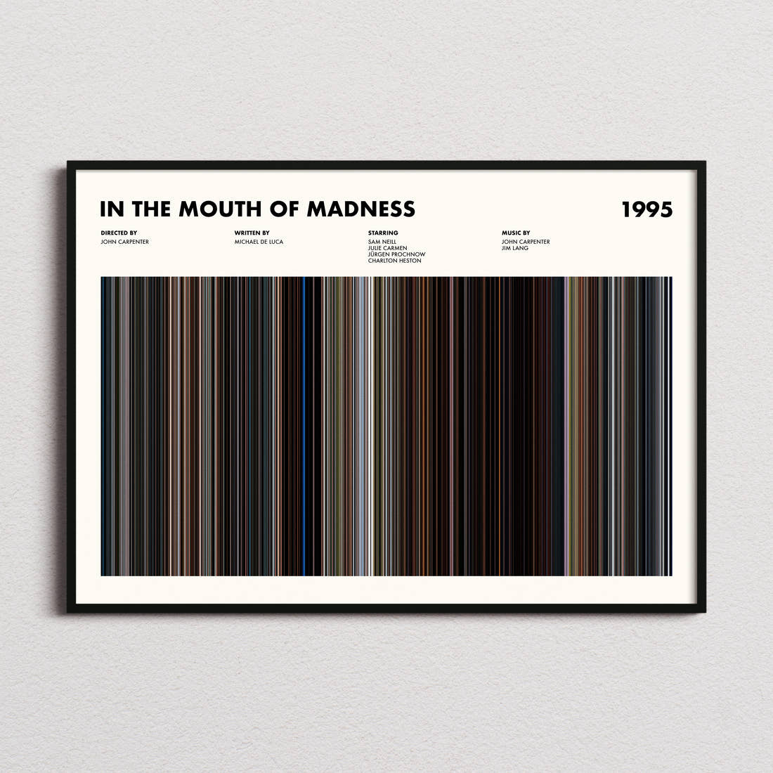 In the Mouth of Madness Movie Barcode Poster