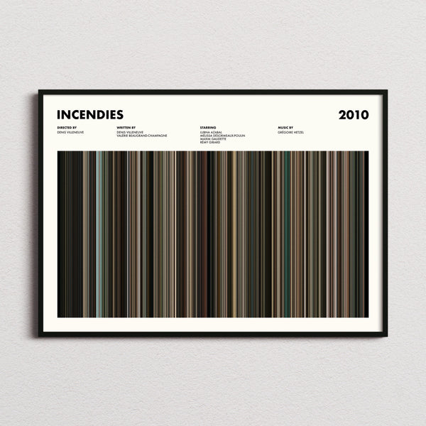 Incendies Movie Barcode Poster