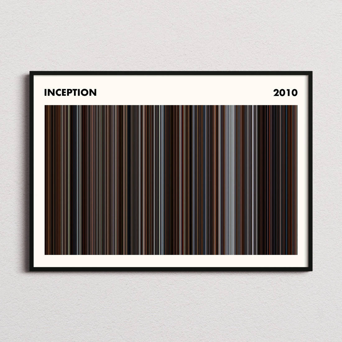 Inception Movie Barcode Poster - Simplified