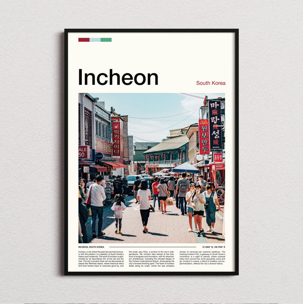 Incheon - Busy Market Street - Travel Print