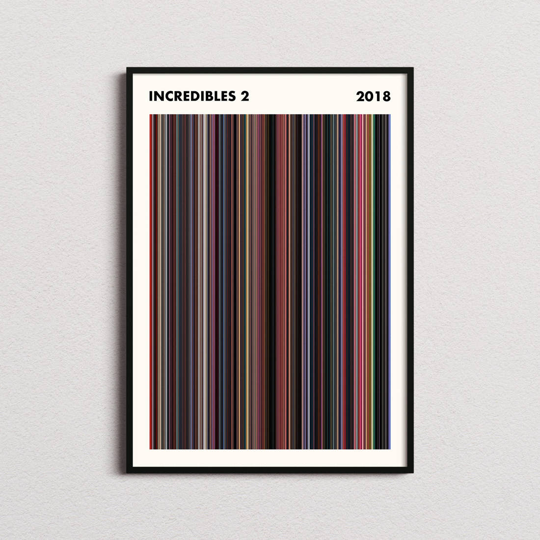 Incredibles 2 Movie Barcode Poster - Simplified