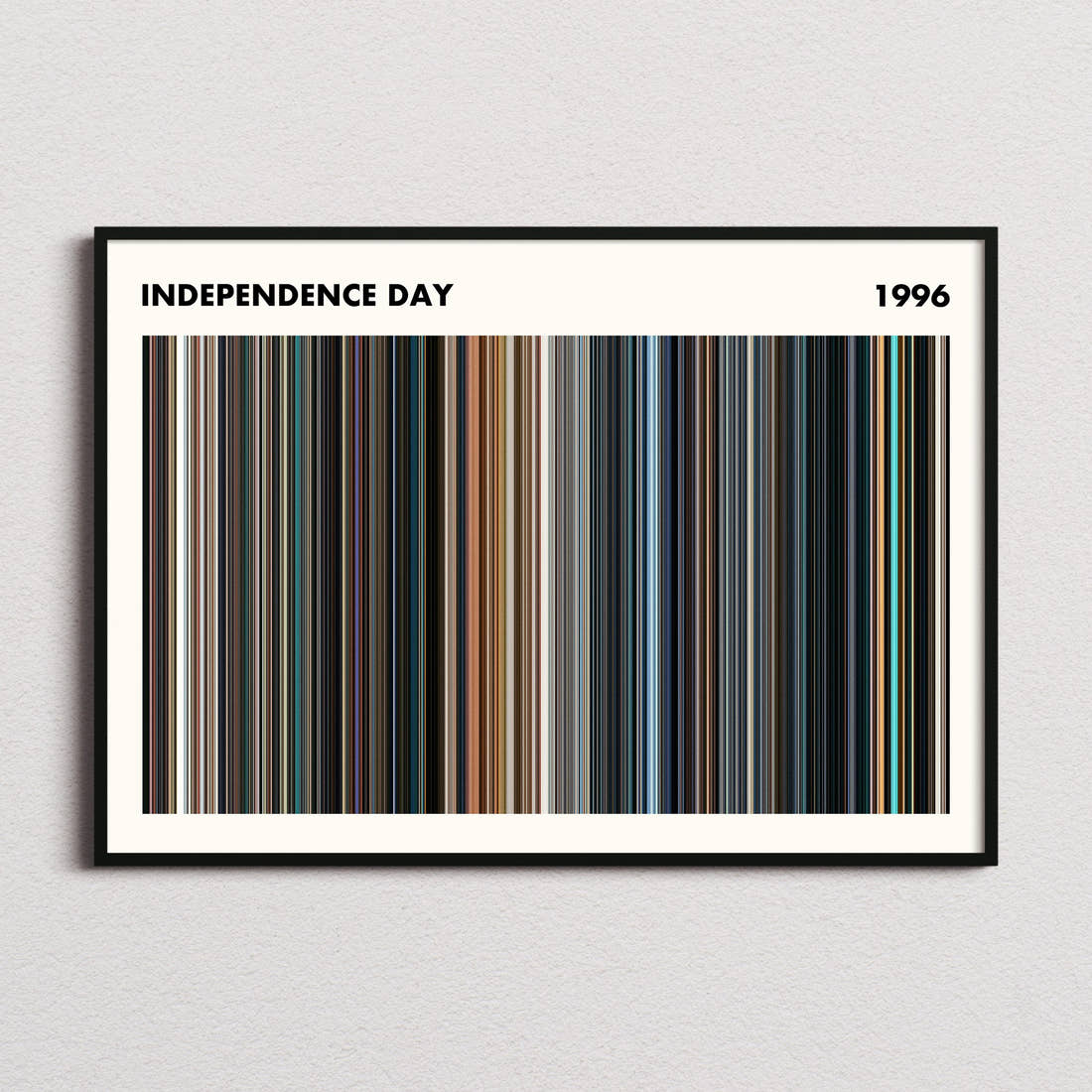 Independence Day Movie Barcode Poster - Simplified