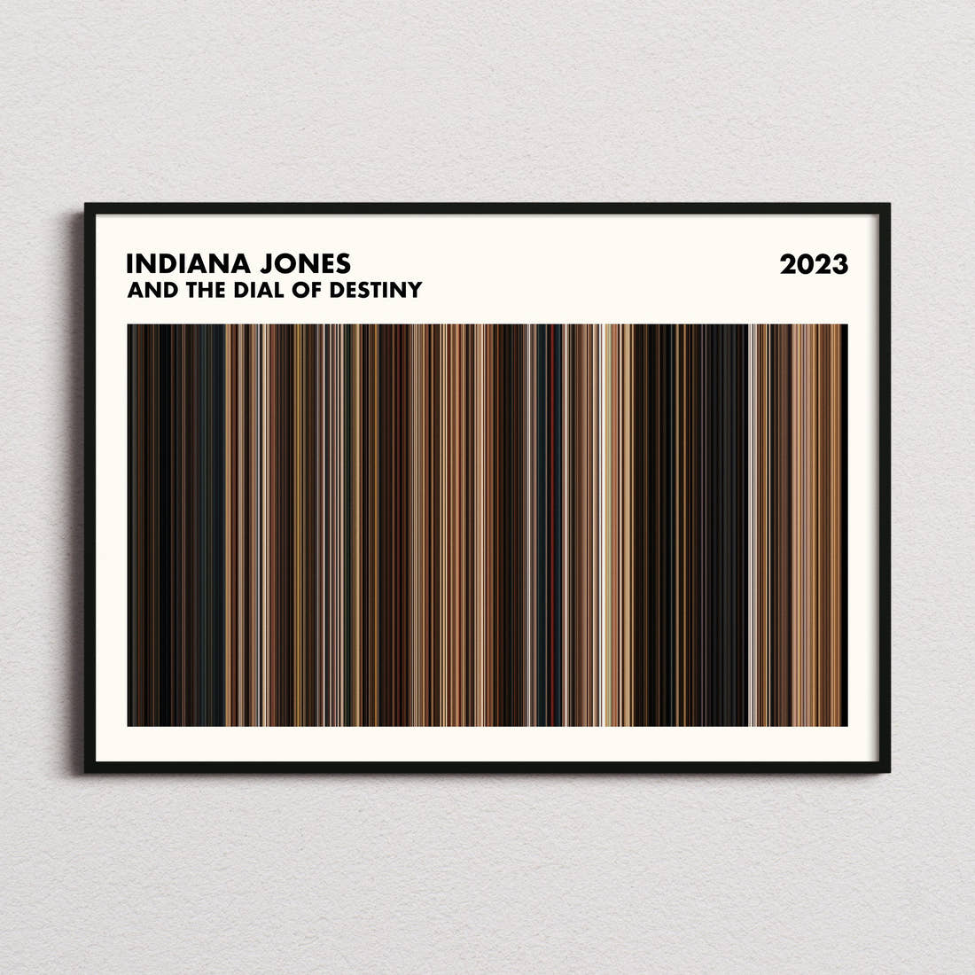 Indiana Jones and the Dial of Destiny Movie Barcode Poster - Simplified