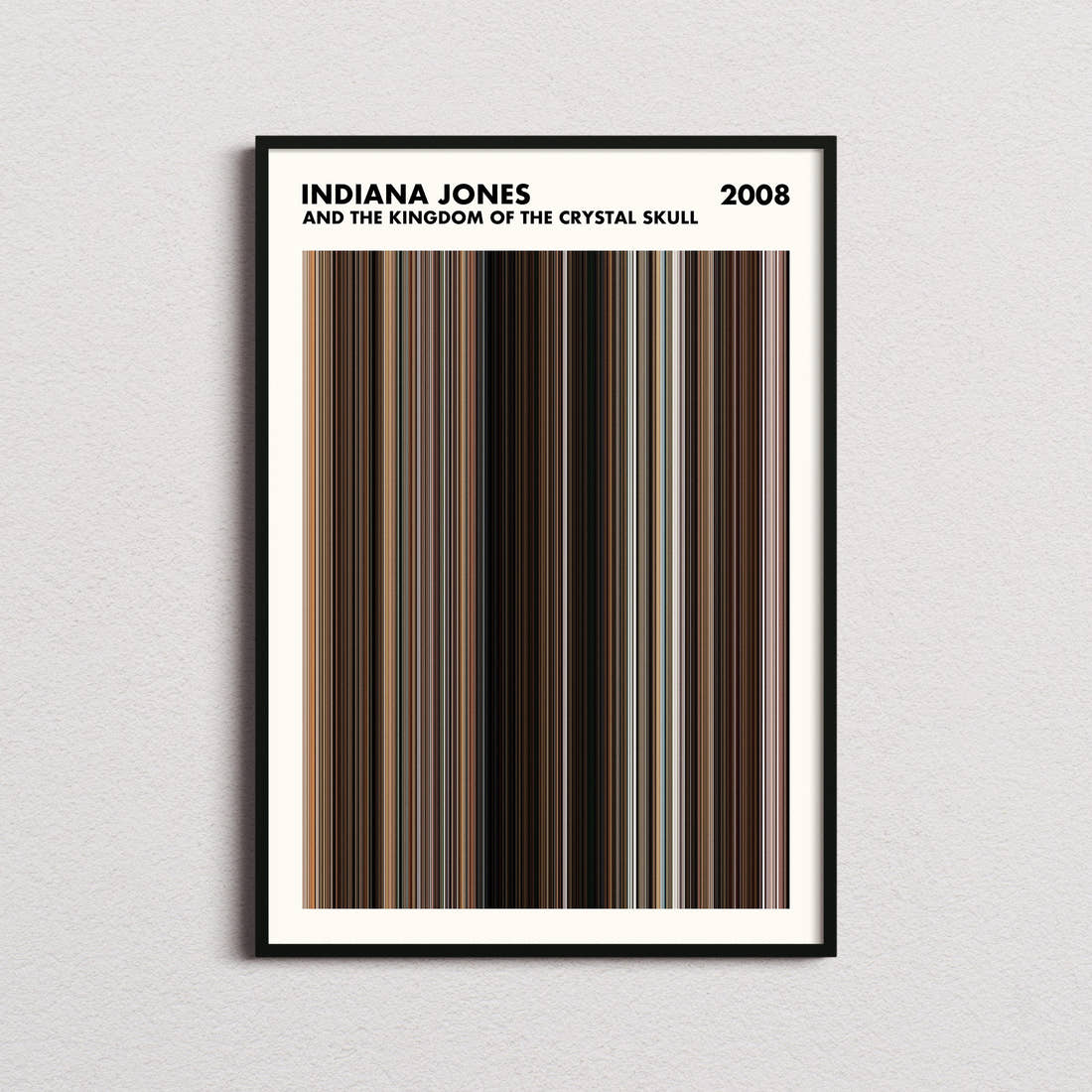 Indiana Jones and the Kingdom of the Crystal Skull Movie Barcode Poster - Simplified