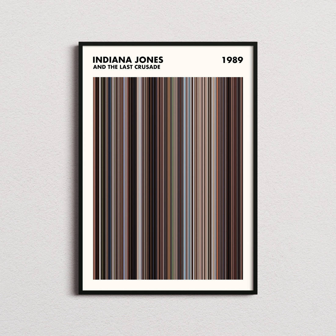 Indiana Jones and the Last Crusade Movie Barcode Poster - Simplified