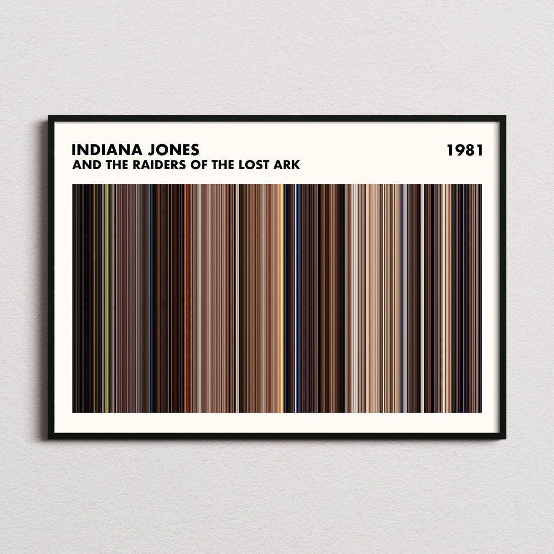 Indiana Jones and the Raiders of the Lost Ark Movie Barcode Poster - Simplified