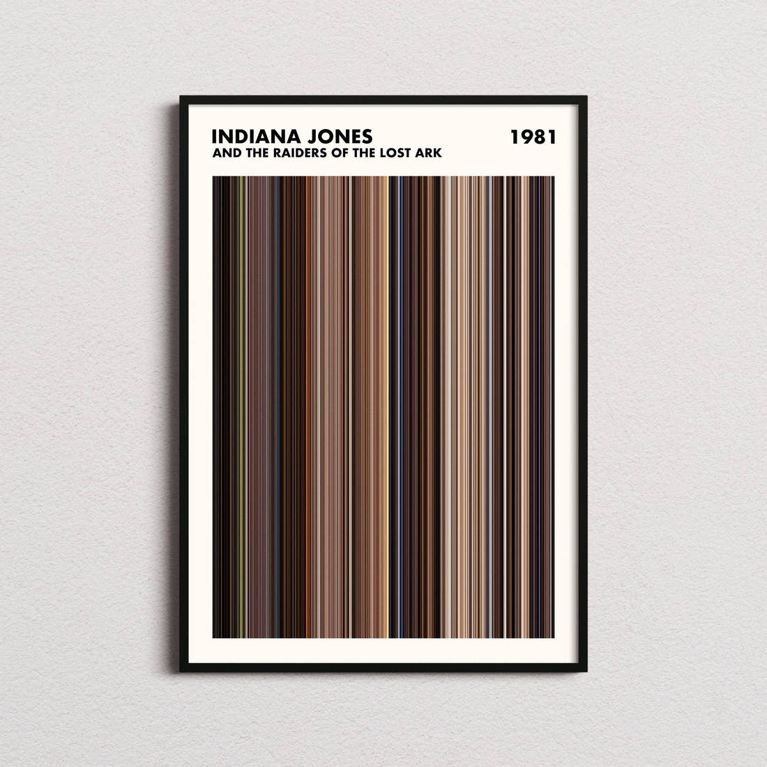 Indiana Jones and the Raiders of the Lost Ark Movie Barcode Poster - Simplified