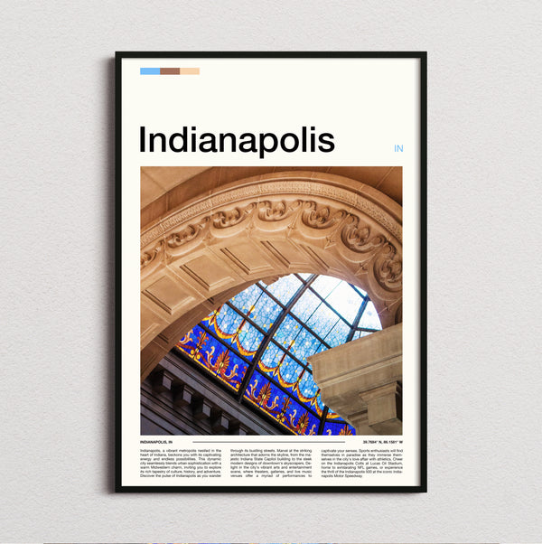 Indianapolis - Stained Glass Arch - Travel Print