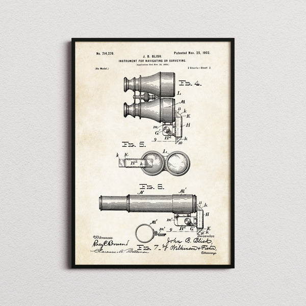 Instrument For Navigating Or Surveying Patent Print