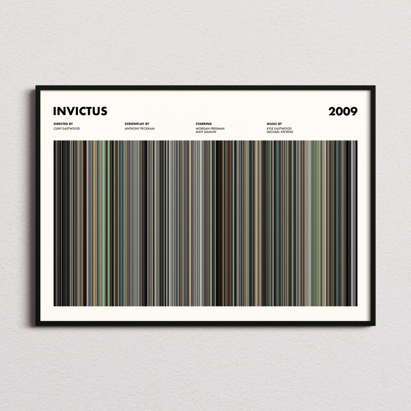 Invictus Movie Barcode Poster