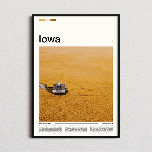 Iowa - Farm Buildings From Above - Travel Print