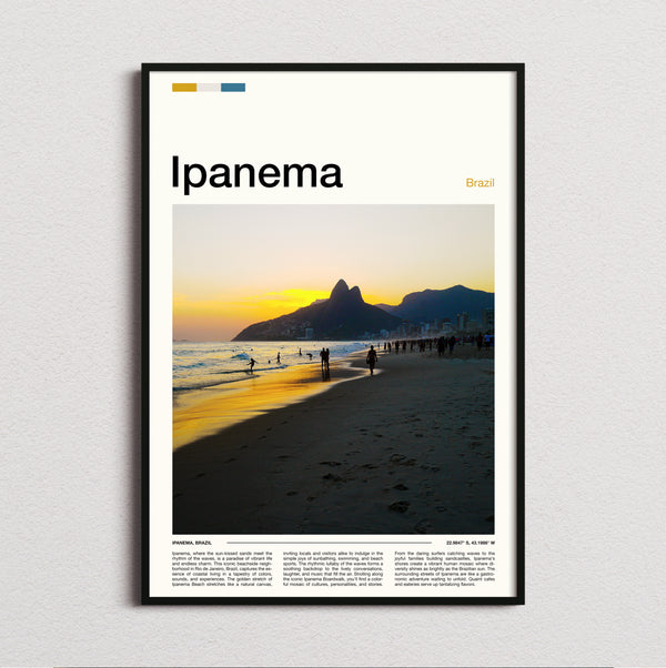 Ipanema - Sunset Over The Beach - Travel Print