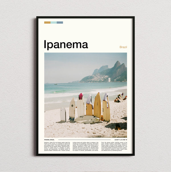 Ipanema - Surfboards On The Beach - Travel Print