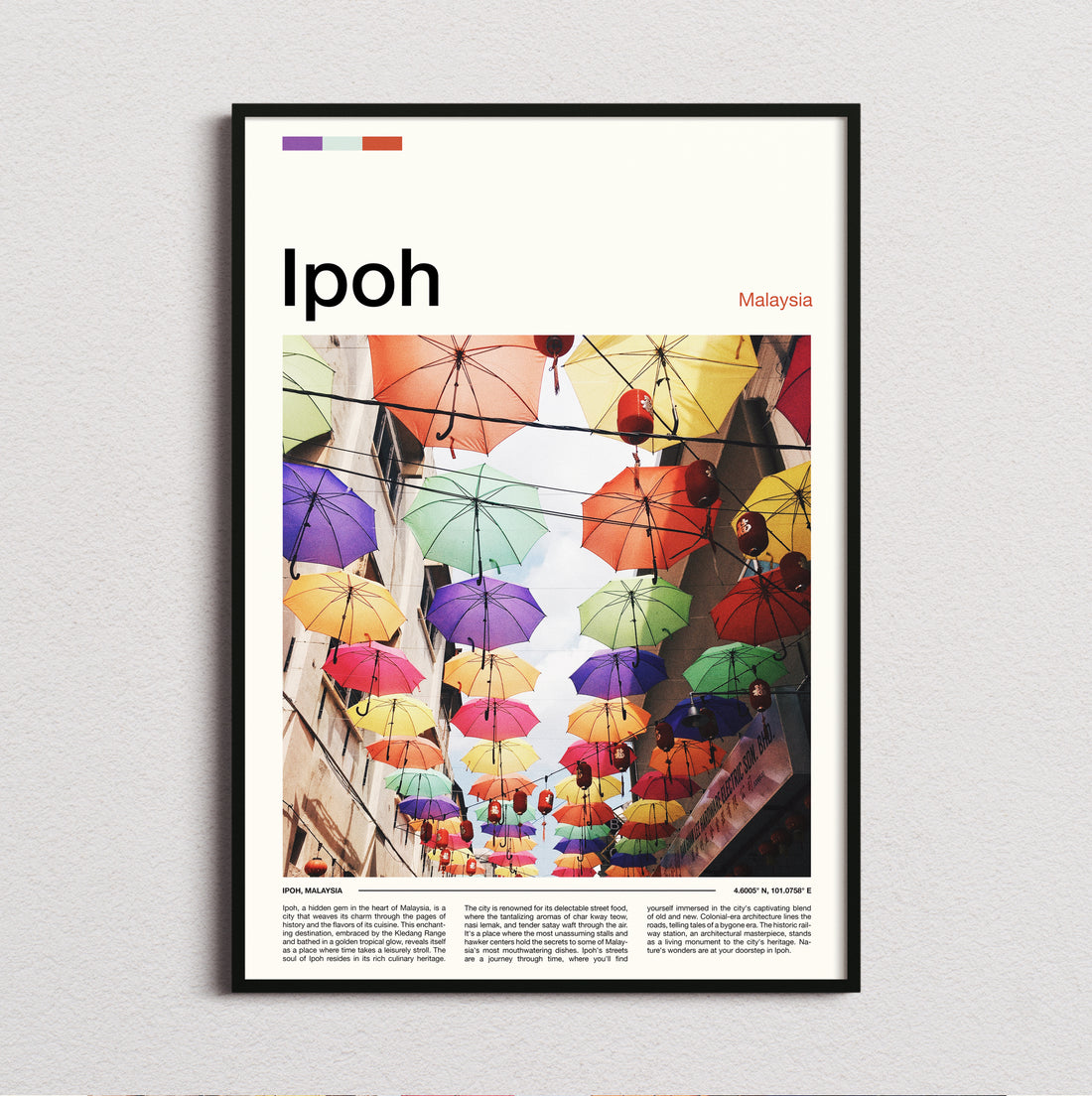 Ipoh - Colourful Umbrellas Overhead - Travel Print
