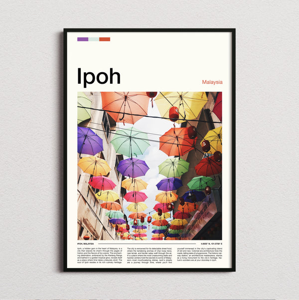 Ipoh - Colourful Umbrellas Overhead - Travel Print