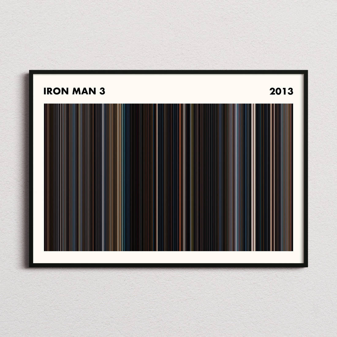 Iron Man 3 Movie Barcode Poster - Simplified