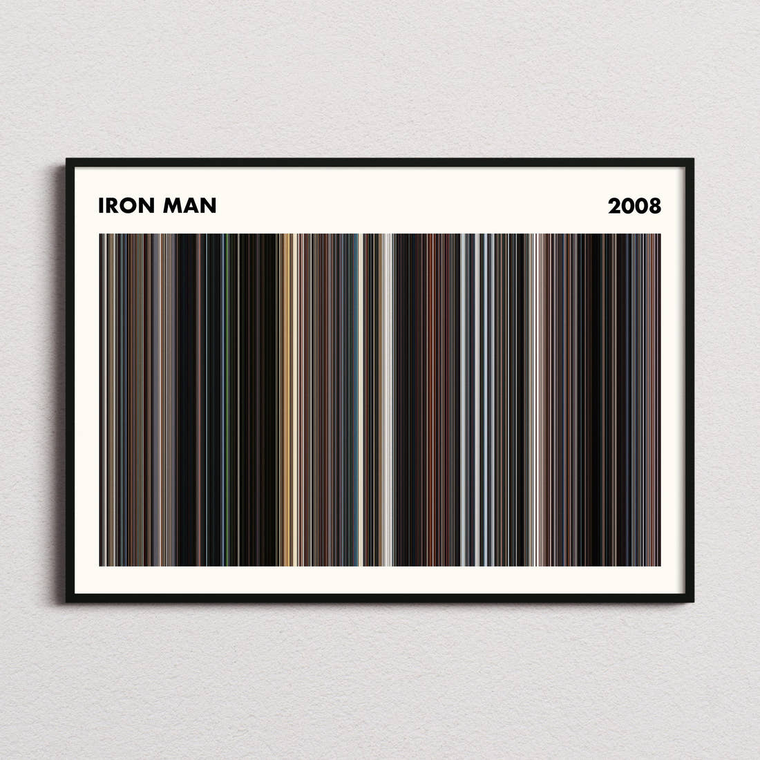 Iron Man Movie Barcode Poster - Simplified