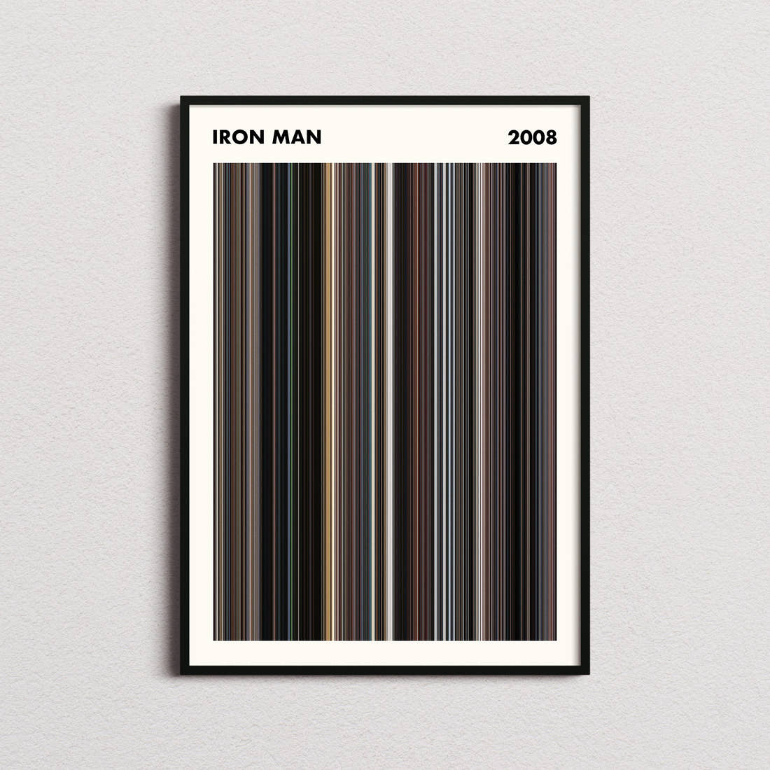 Iron Man Movie Barcode Poster - Simplified