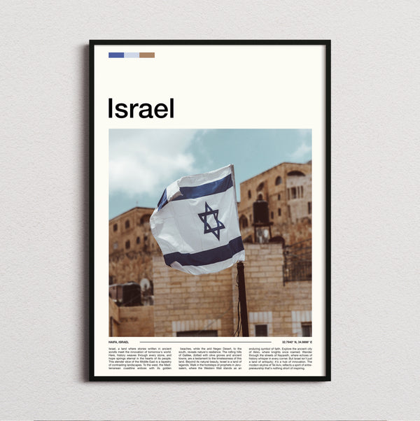 Israel - National Flag - Travel Print