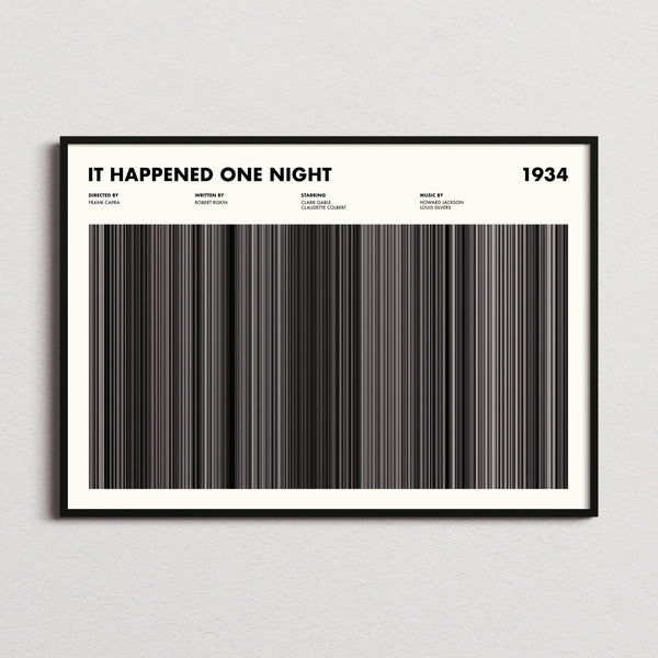 It Happened One Night Movie Barcode Poster