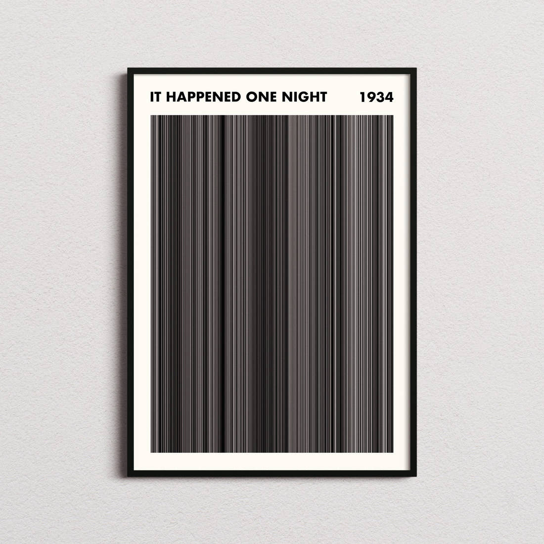 It Happened One Night Movie Barcode Poster - Simplified