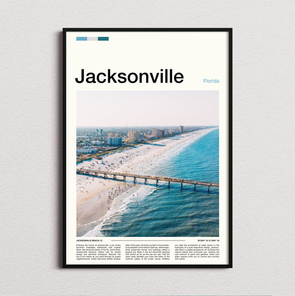 Jacksonville - Pier Over The Beach - Travel Print