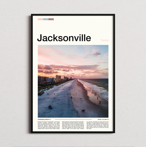 Jacksonville - Sunset Over The Beach - Travel Print