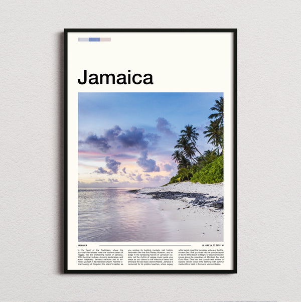 Jamaica - Pastel Sunset Over Beach - Travel Print