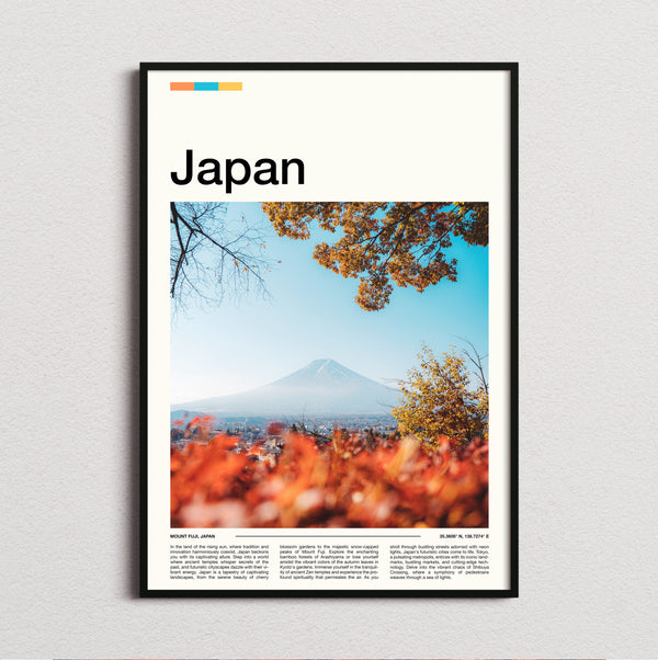 Japan - Mount Fuji Through Leaves - Travel Print