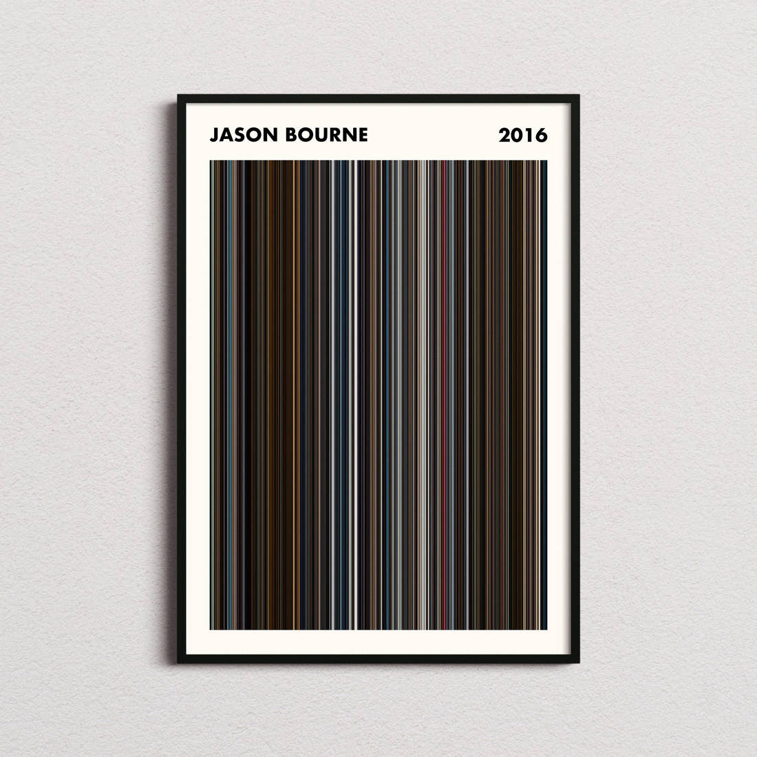 Jason Bourne Movie Barcode Poster - Simplified