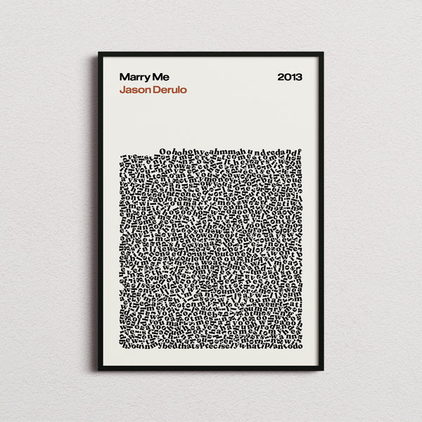 Jason Derulo Marry Me Lyric Print