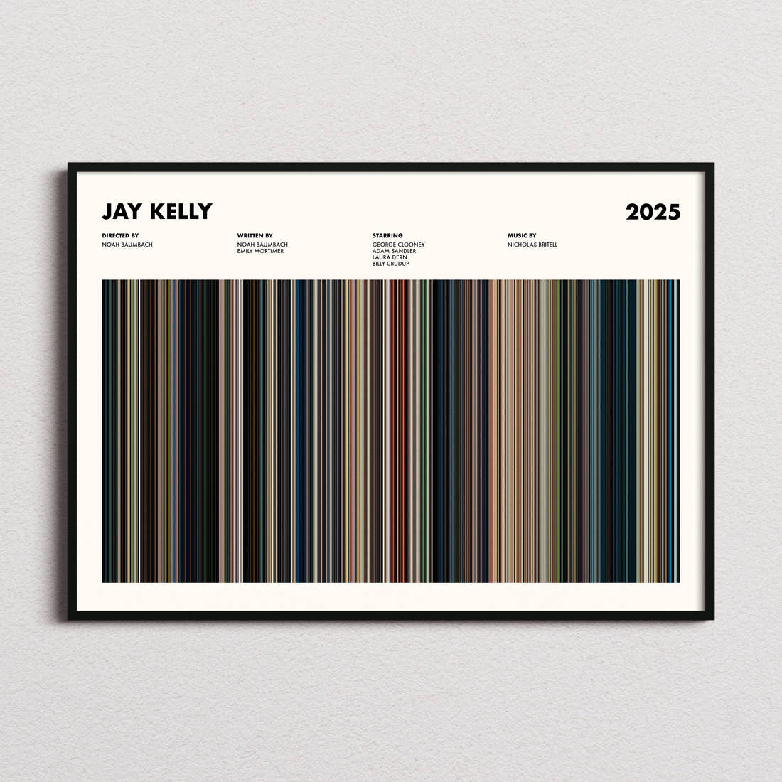 Jay Kelly Movie Barcode Poster