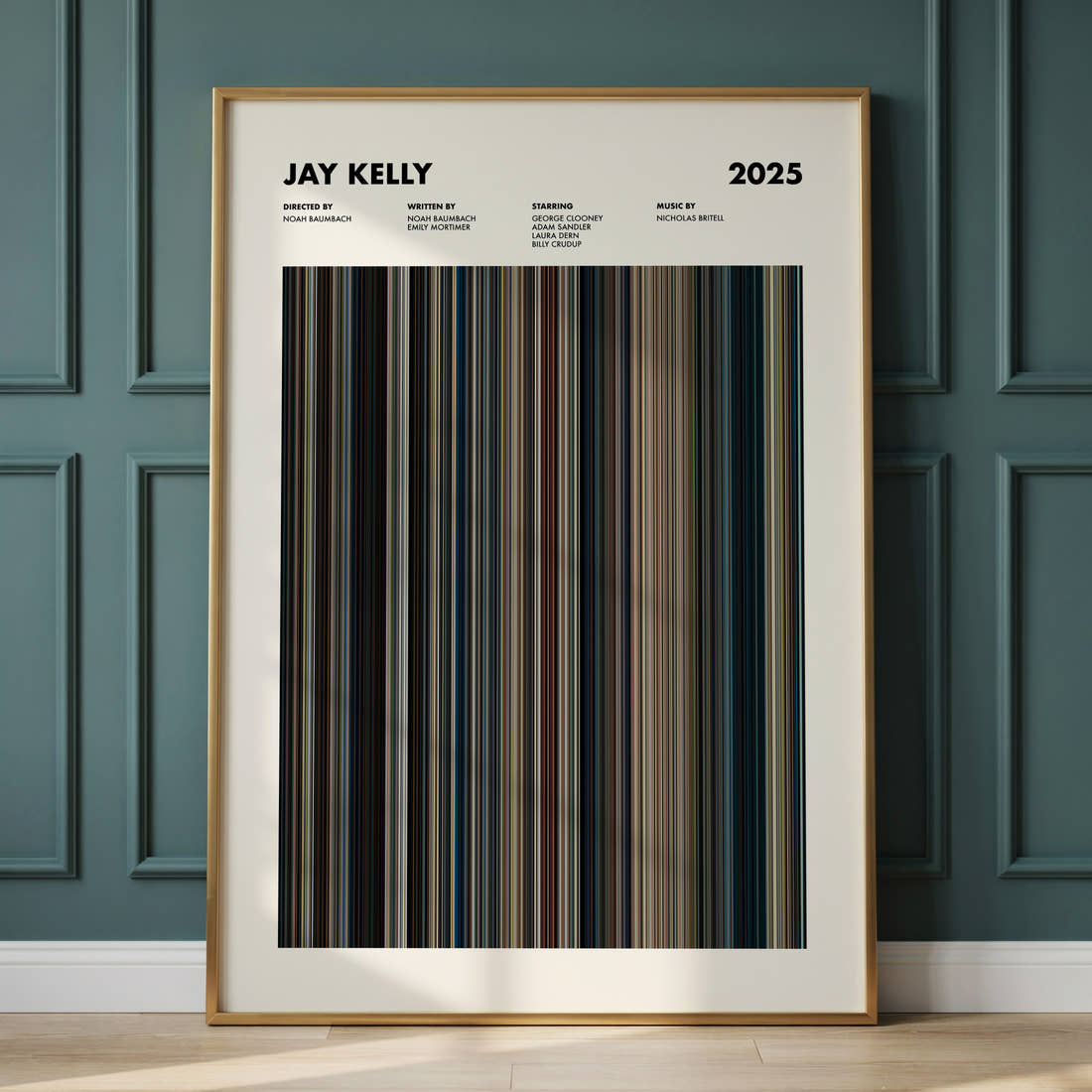 Jay Kelly Movie Barcode Poster
