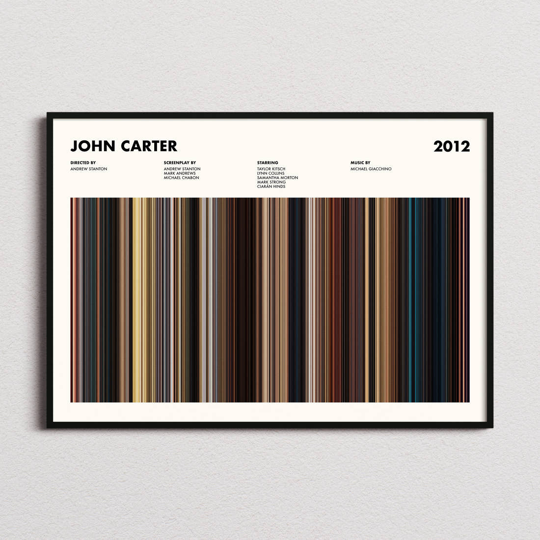 John Carter Movie Barcode Poster