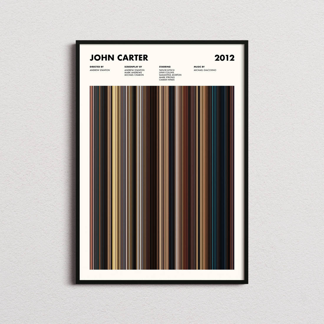 John Carter Movie Barcode Poster