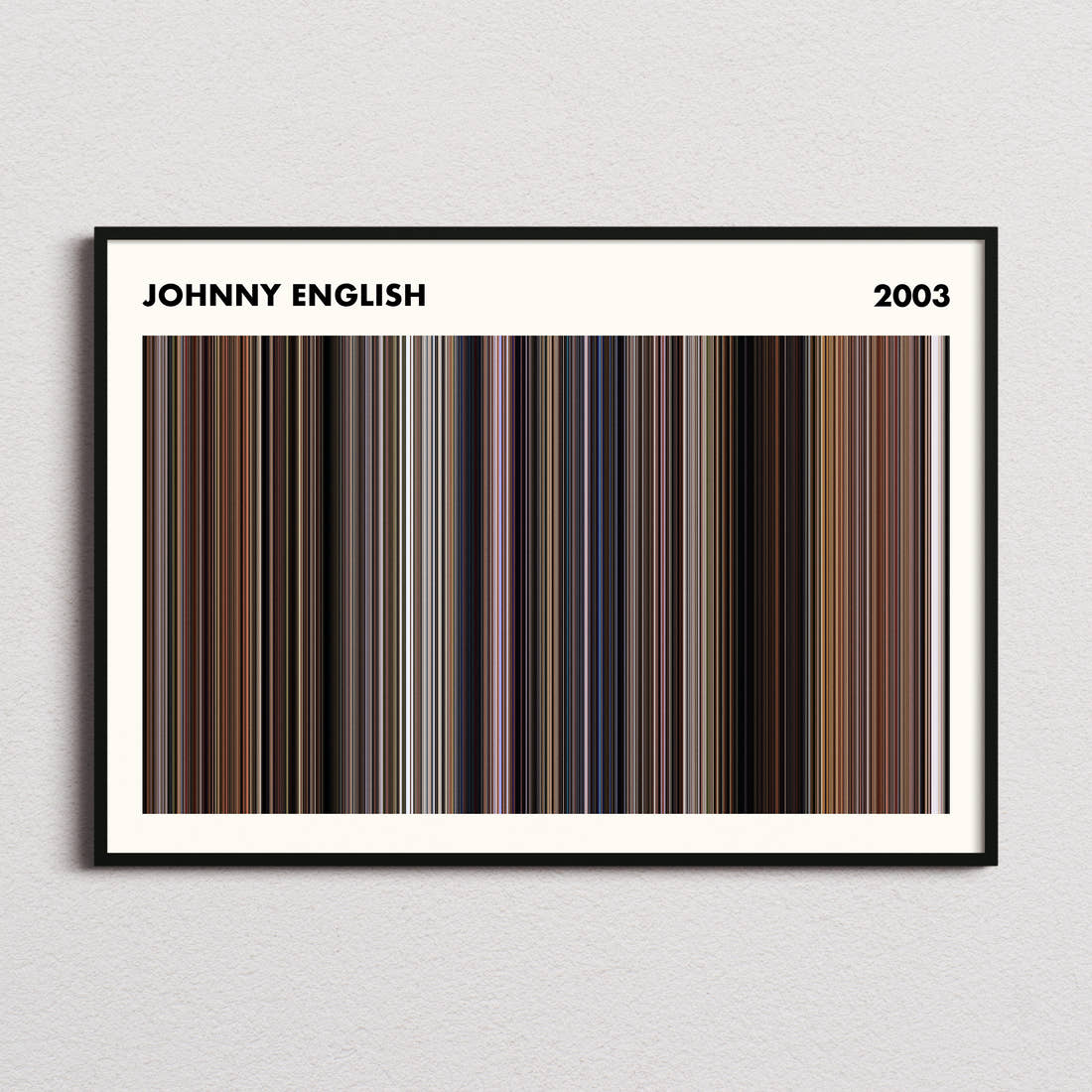 Johnny English Movie Barcode Poster - Simplified