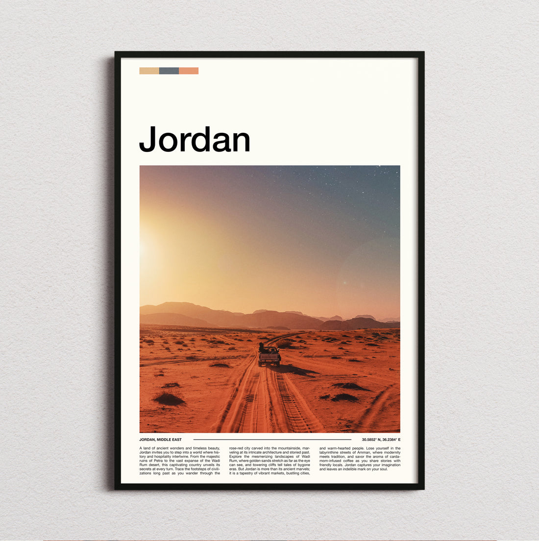 Jordan - Desert Track At Sunset - Travel Print