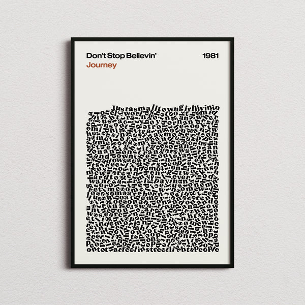 Journey Don't Stop Believin' Lyric Print