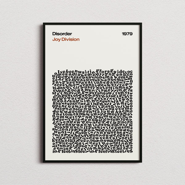 Joy Division Disorder Lyric Print