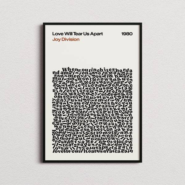 Joy Division Love Will Tear Us Apart Lyric Print