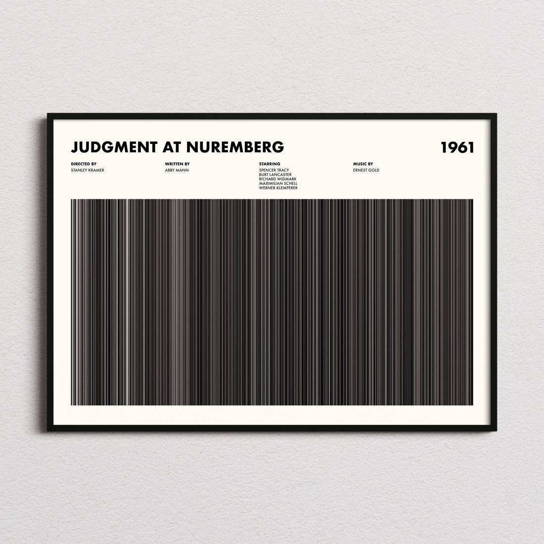 Judgment at Nuremberg Movie Barcode Poster